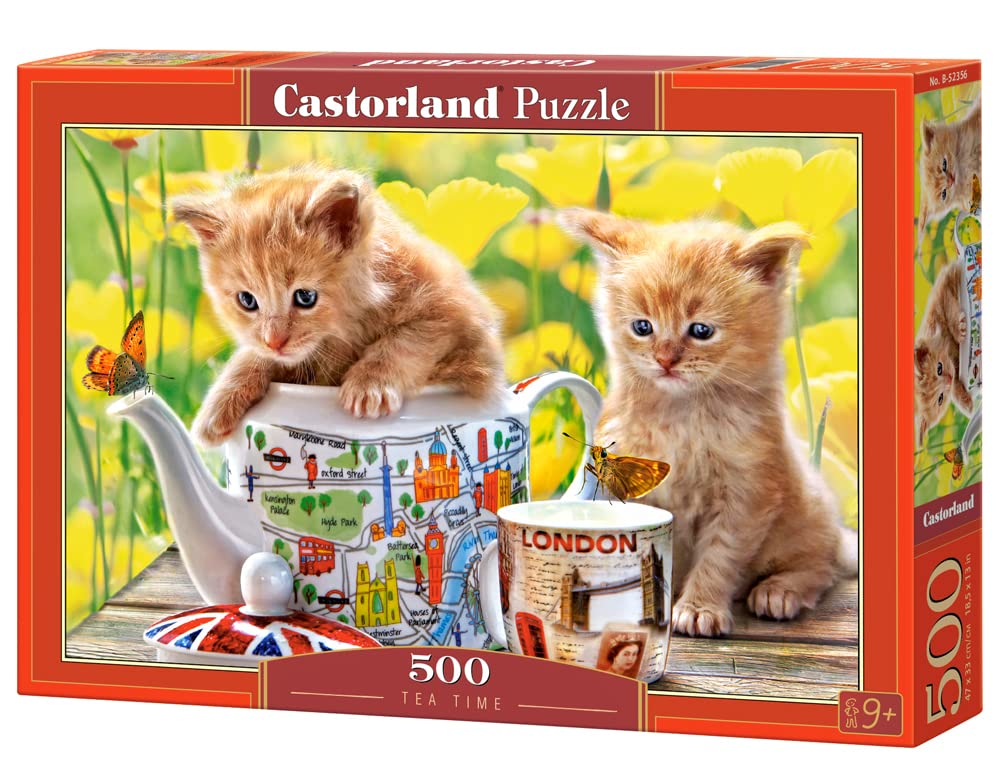 Castorland Tea Time 500 pcs Puzzle - Rompecabezas (Puzzle rompecabezas, Flora, Niños y adultos, Gato, Niño/niña, Interior) , color/modelo surtido