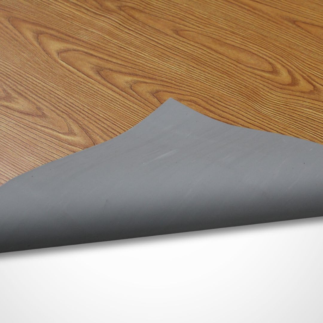 Suelo de Vinilo Para Instalar en Rollo | Suelo PVC Decorativo Hogar, Cocina, Baño, Salón | Suelo Efecto Madera | Suelo PVC Madera Oscura Veteada (140_x_600_CM)