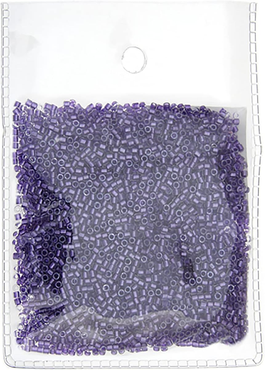 Miyuki Delica 11/0 Purple Sparkle Crystal Lined 50gms Bag of Japanese Glass Beads