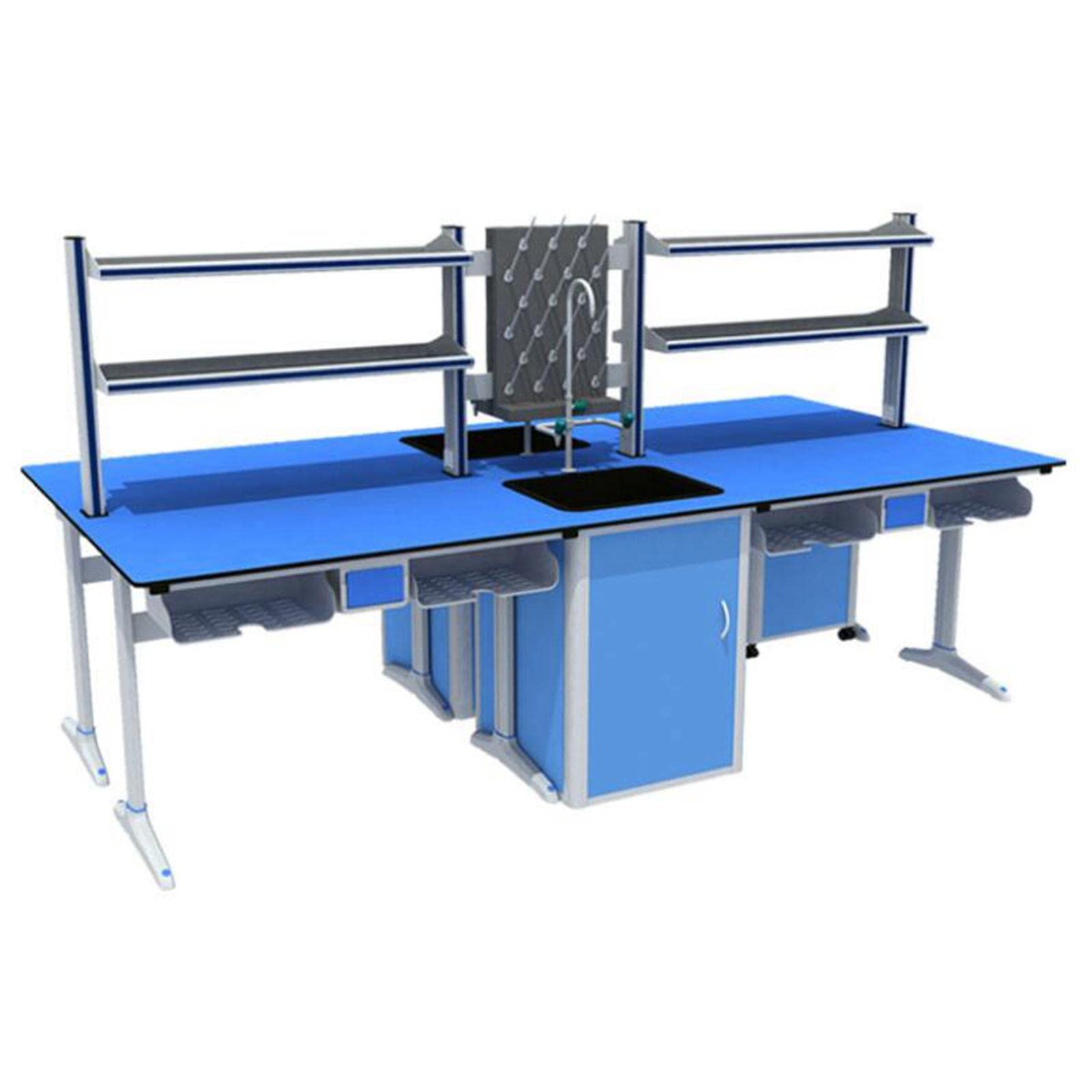Estante de almacenamiento multifuncional de 27 varillas con ángulo de 35 grados para suministros de limpieza de laboratorio, práctico soporte para colgar