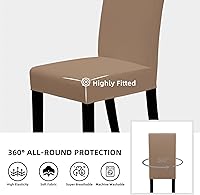 Vista 66 de Easy-Going - Juego de 2 fundas elásticas para sillas de comedor, fundas para sillas de comedor, fundas de silla Parsons para comedor, ceremonia