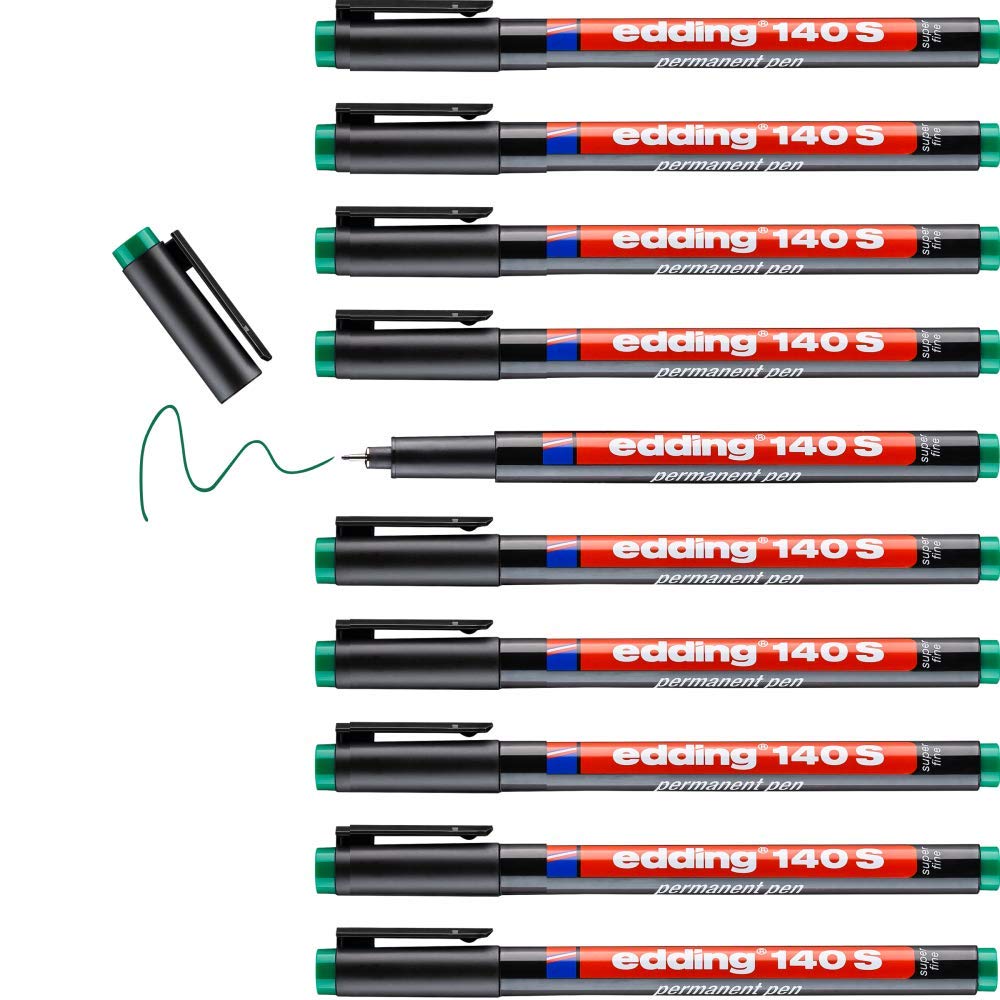 Stylo Permanent Edding 140 S - Pointe Fine 3 Mm - Noir - Pour Verre, Plastique Et Surfaces Lisses
