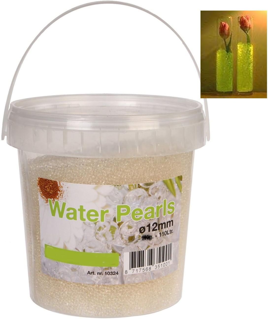 12mm Gel Water Pearls / Balls Glow In The Dark 100g (3825)