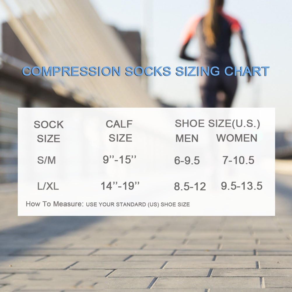 YOLIX Compression Socks Women & Men - 1/4/6 Pairs Graduated Stockings Best for Running, Medical, Athletic, Pregnancy, Travel - Image 2