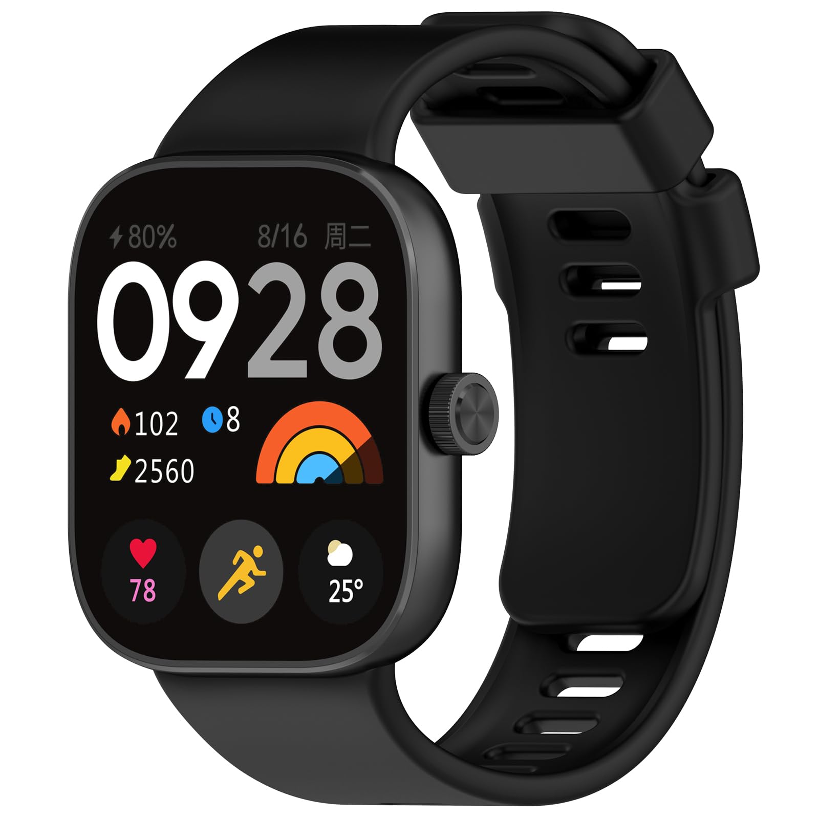 Wownadu Straps Compatible for Xiaomi Redmi Watch 6/5 / 4, Compatible for Xiaomi Smart Band 8 Pro / 9 Pro / 10 Pro Strap Black for Women Men, Silicone Sport Strap Replacement Wristbands