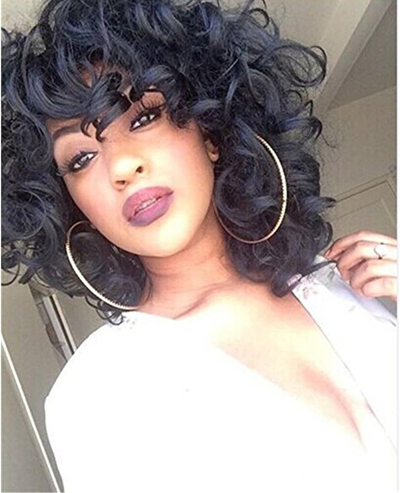 Brazilian Virgin Hair Funmi Hair One Bundle Bouncy Curly Weave Human Hair 100% 8A Brazilian Hair Weave Bundles Nature Color Short Bob Hair (One bundle 8 inch)