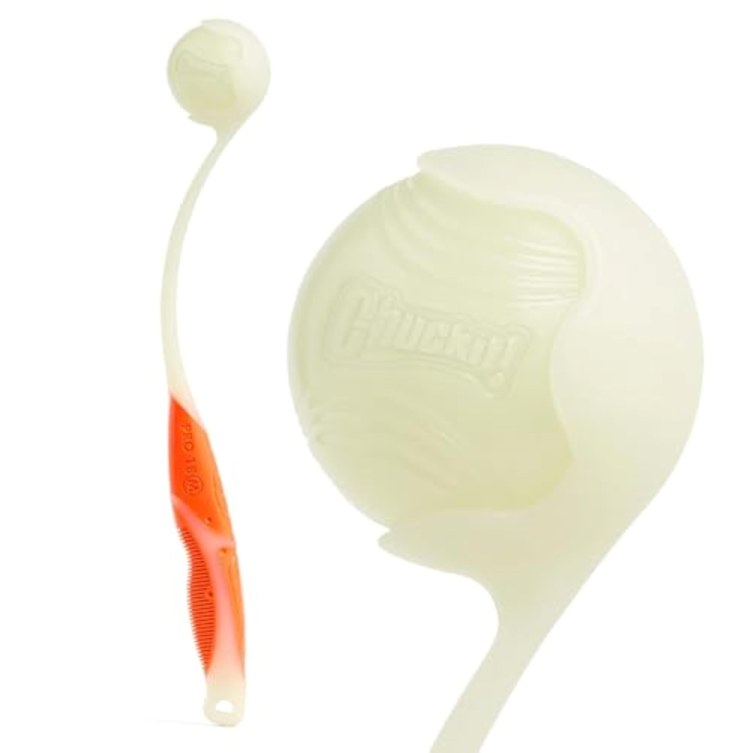 Chuckit Pro Fetch Toy Ball Launcher For Dogs; Compatible With Any Chuckit! Medium Size 18 Inch + Max Glow Ball