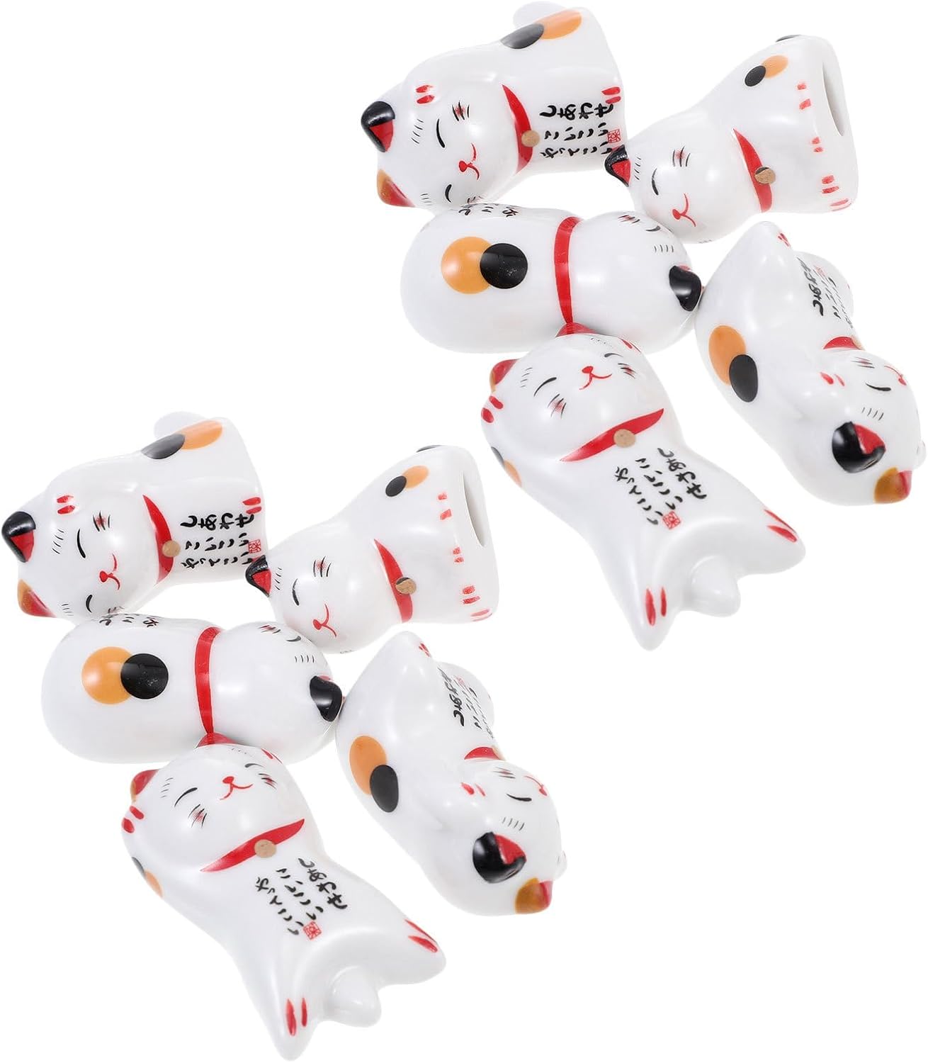 10pcs Cute Cat Ceramic Chopstick Rest Holder for Dining Room Decor