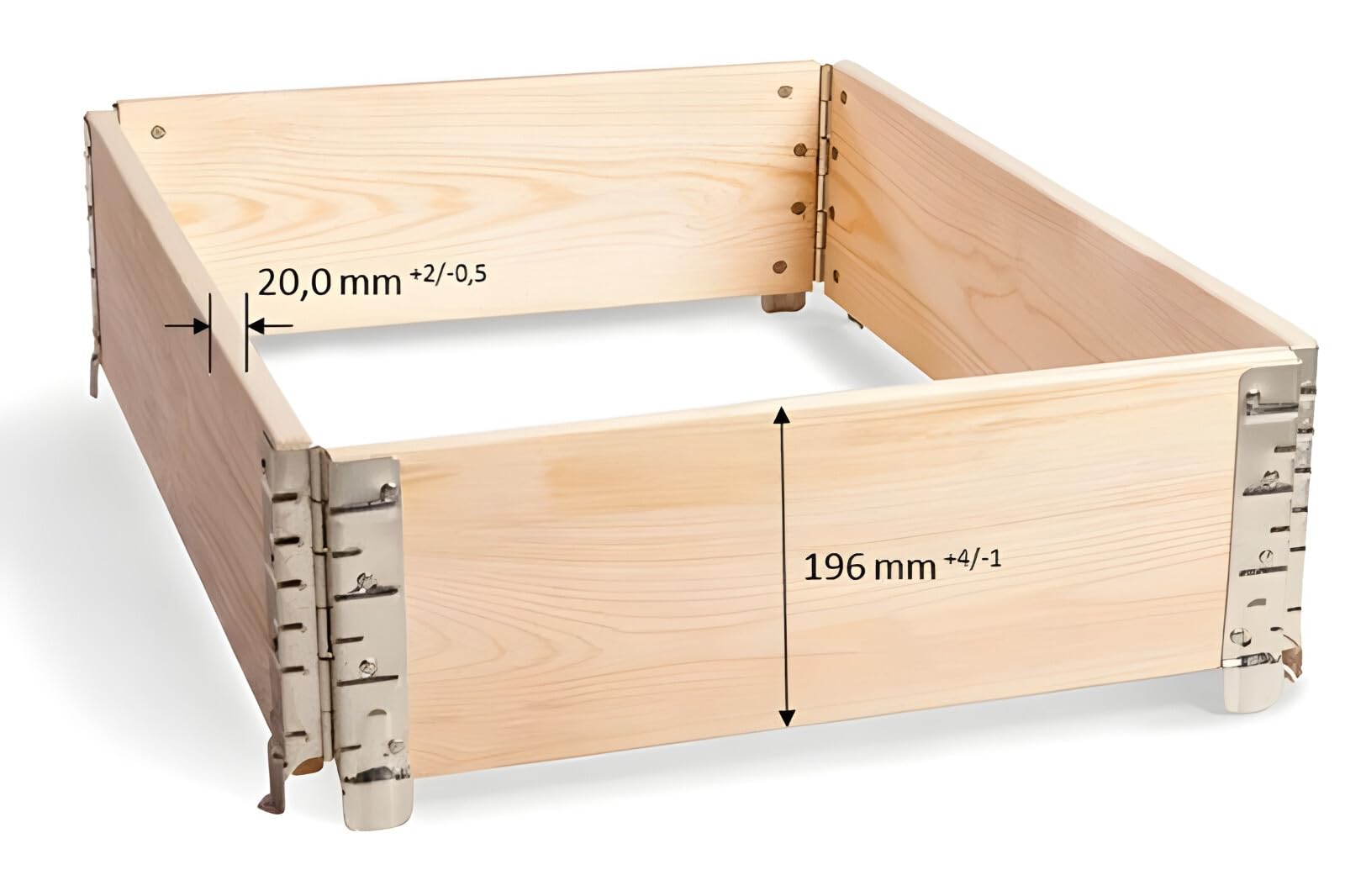Lot de 3 jardinières surélevées 120 x 80 x 20 cm - Cadre à poser pour parterre de jardin - Cadre empilable pour palette européenne