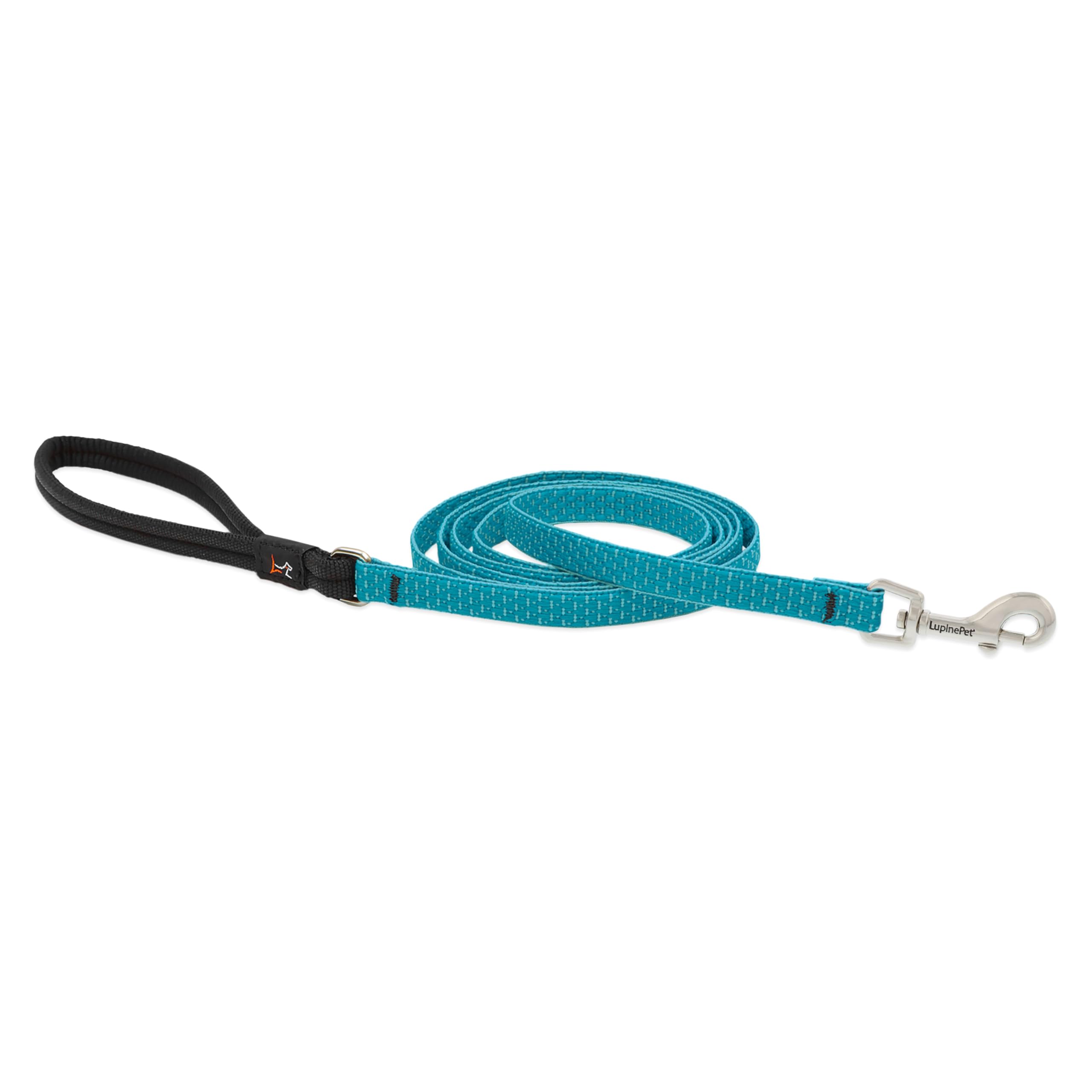 Eco by Lupine 1/2-Inch Recycled fibre Padded Handle Leash 6-feet for Small Dogs, Tropical Sea
