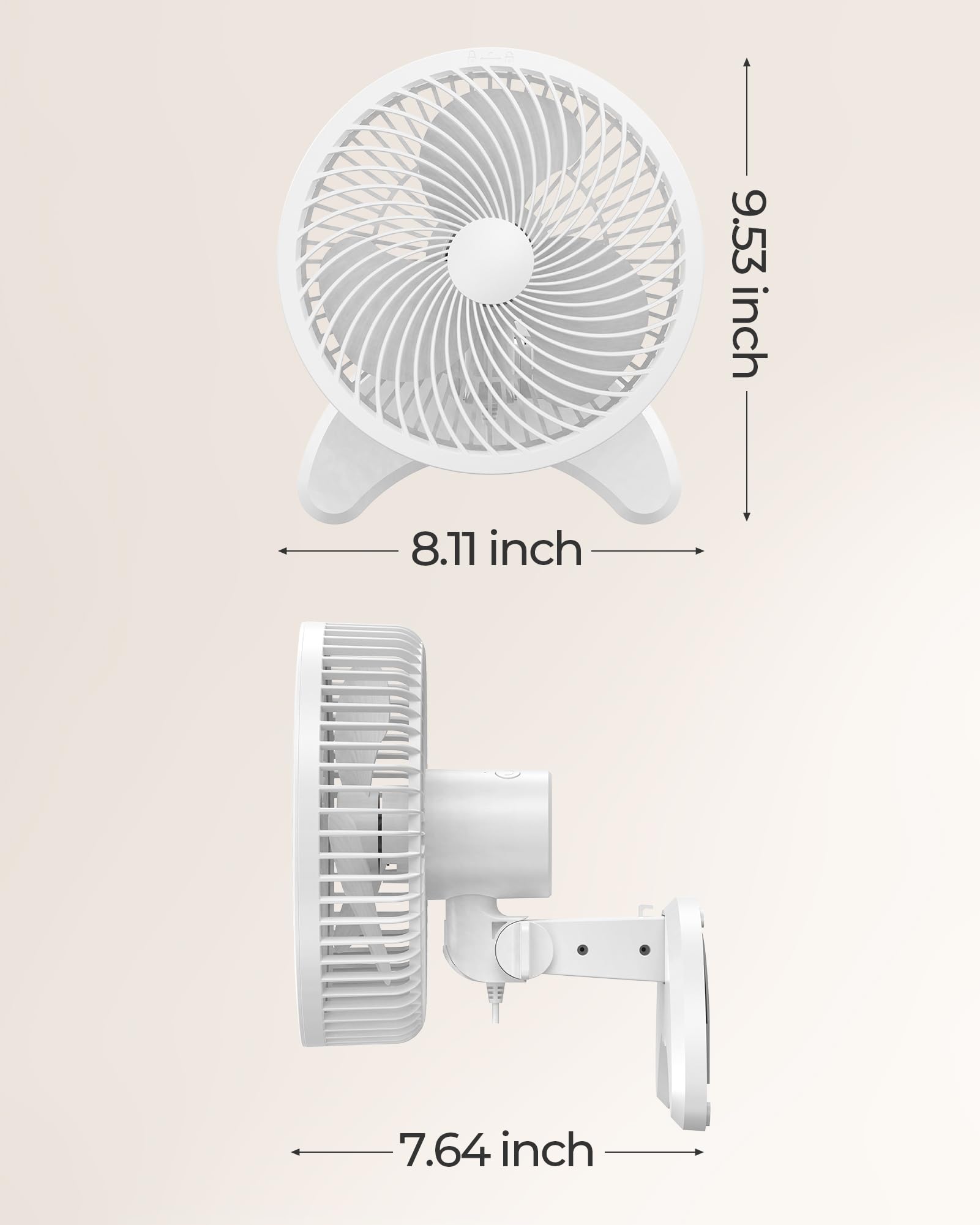 Koonie 8" Wall Fan - Quiet & Remote Control -7 Koonie 8" Wall Fan - Quiet & Remote Control -7