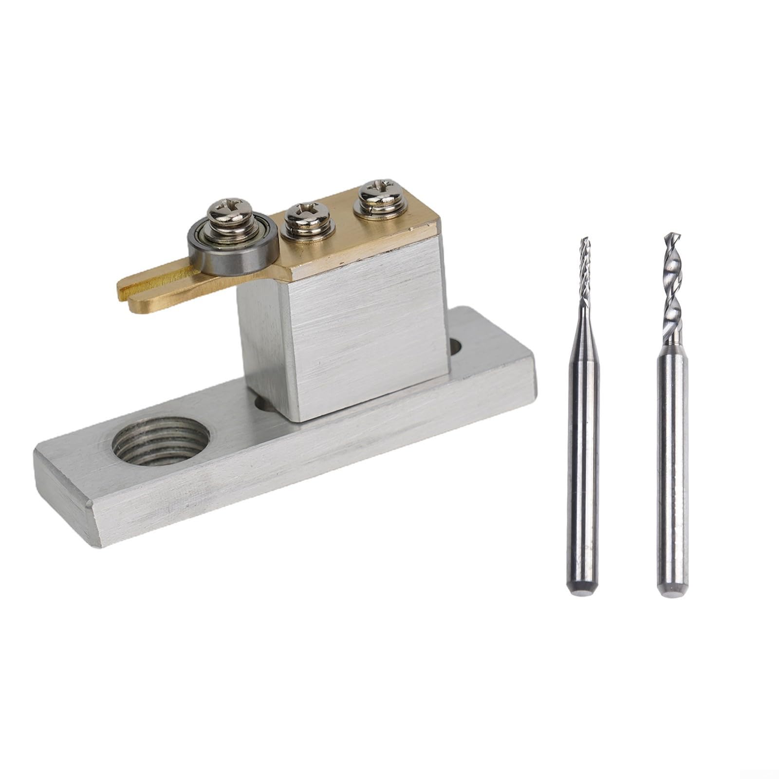 Eawfgtuw Outil de purfling électrique pour luthiers avec 2 fraises de 1 mm et 2 mm, coupe-rainure en aluminium et cuivre pour la fabrication de violon (argent)