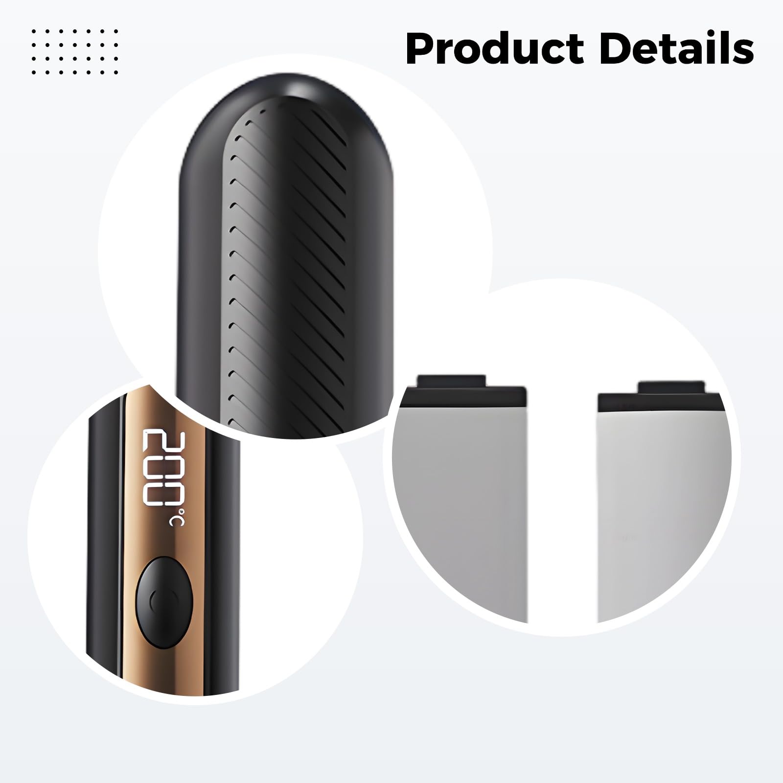 Haarglätteisen mit LCD-Display, kabellos wiederaufladbar, 3-in-1 Glätteisen mit abnehmbaren Platten, Mini-Reise-Haarstyler für Locken, Glätten und Volumen, für unterwegs und Reisen