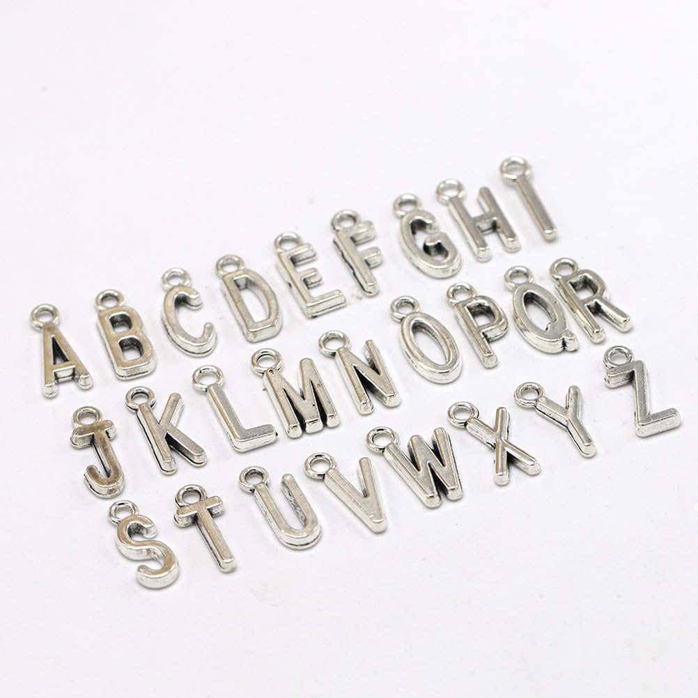 50pcs English Alphabet C Pendant: Alloy Charms Diy Jewelry Making Accessories for Necklace Bracelet (antique Silver) - Image 4