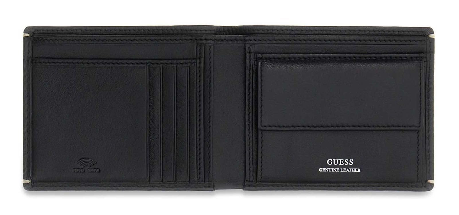 GUESS Pelle portafoglio Boston Bifold Wallet Black nero