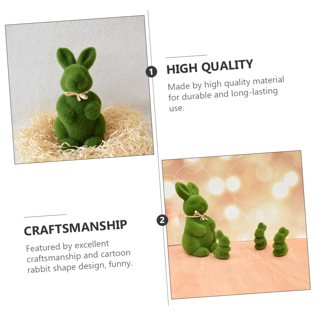 jojofuny 12pièces Décoration De Pâques Lapin Figurines Animaux Simulation pour Maison Et Accessoire pour Salon Et Bureau