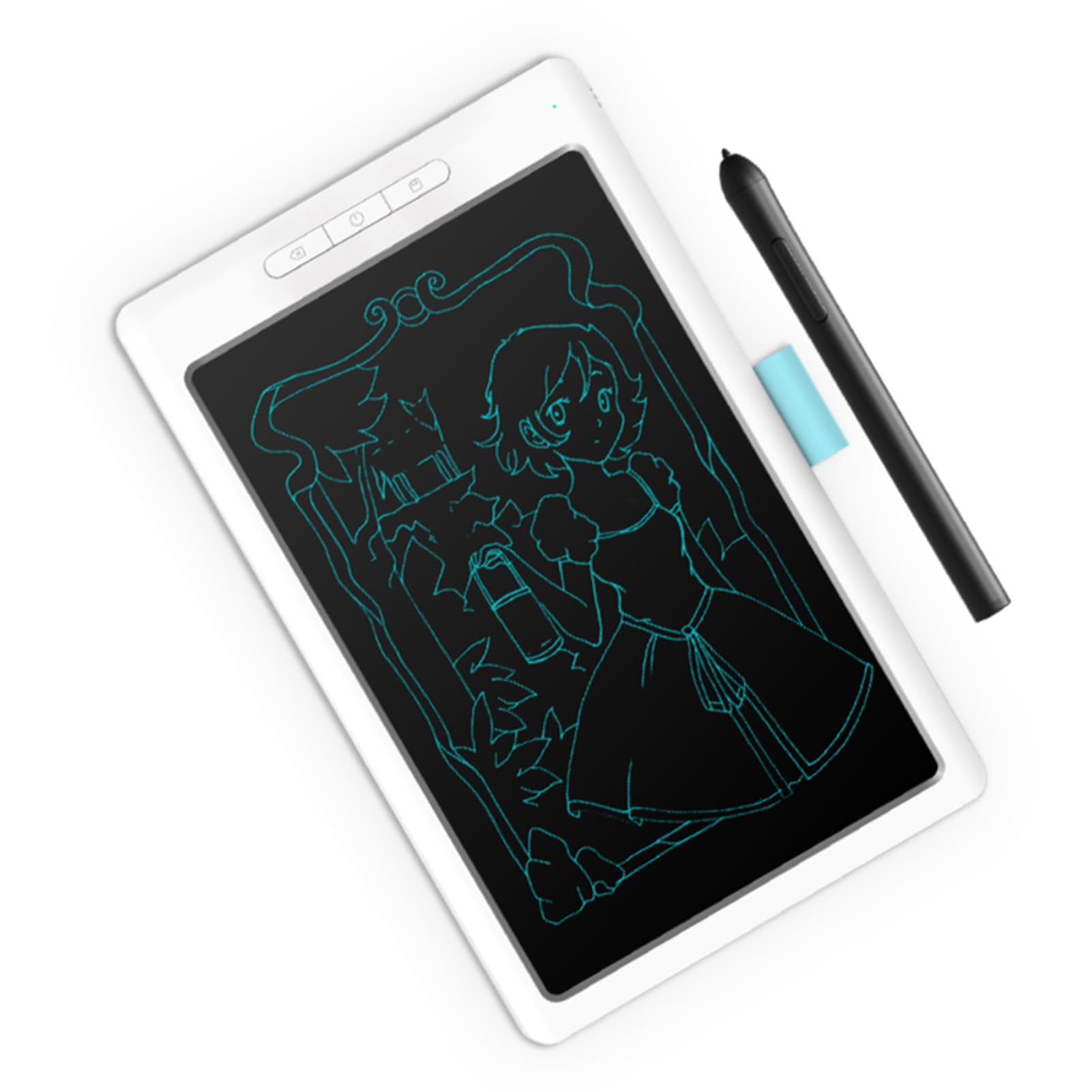 HUIOP Tavoletta grafica Smart Tavoletta grafica digitale 8192 livelli Sensibilità alla pressione Trasmissione sincrona delle note Bianco,Tavoletta da disegno
