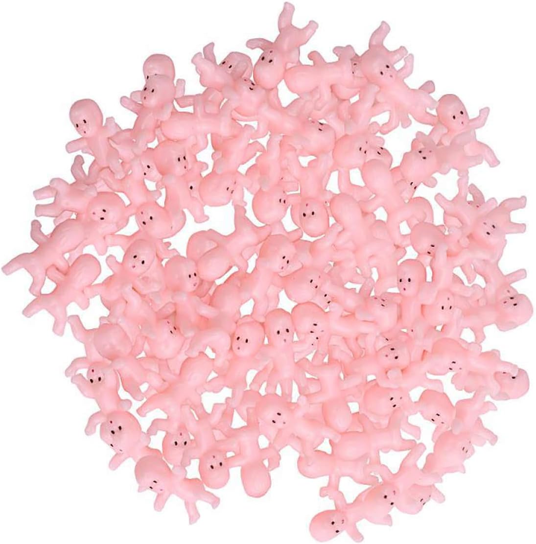 Mini Plastic Babies for Party Favor Decor Party Decorations Baby Shower Party Game Ice Cube Game (1" 60pcs, White)