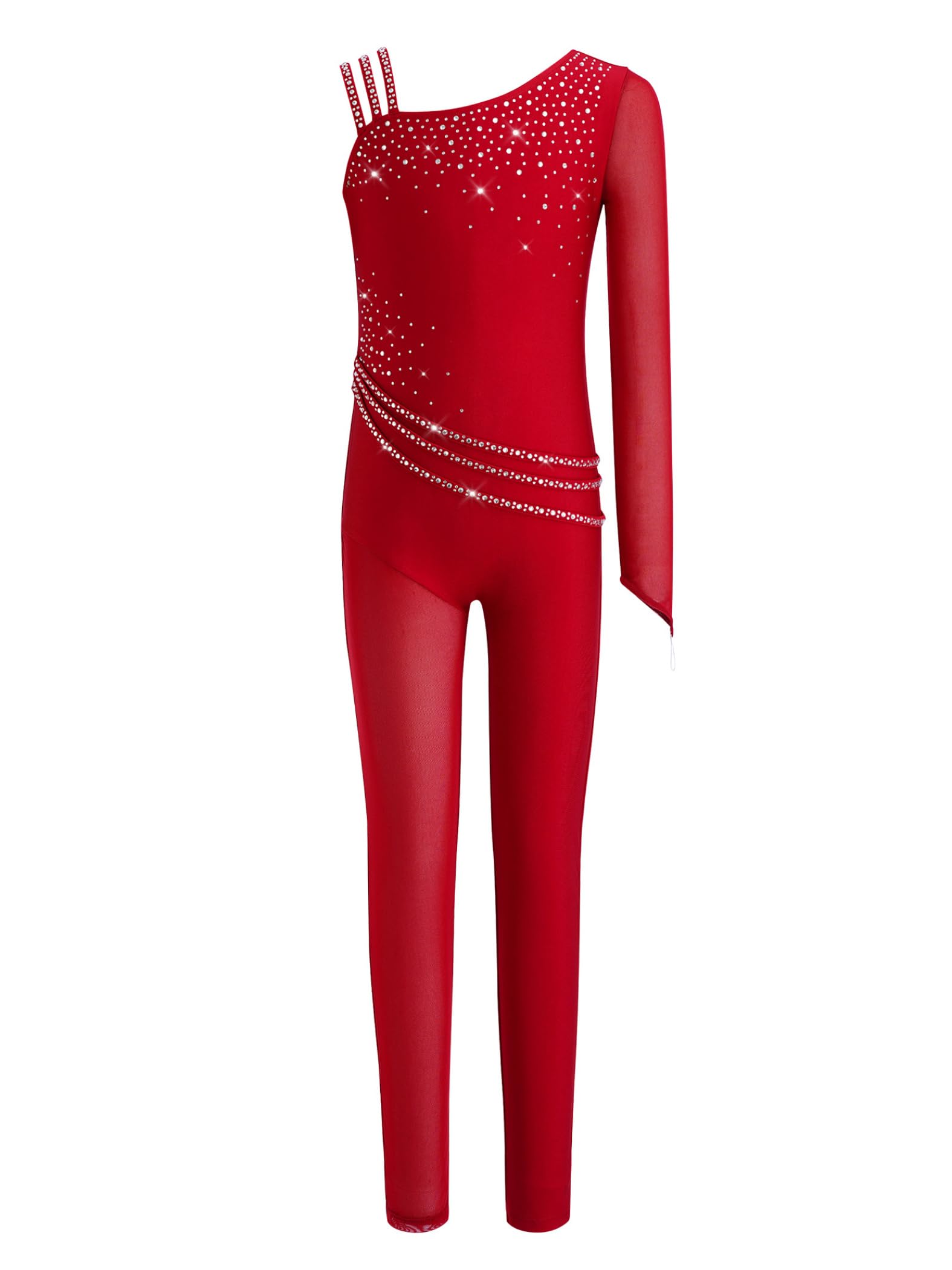 Combinaison gymnastique une épaule extensible maillot de compétition - 7