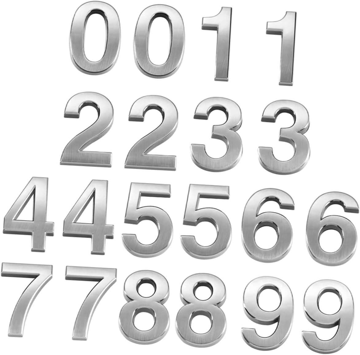 Veemoon 20pcs 3D Numbers Adhesive Metal Mailbox Numbers 5cm Abs Material Easy Install Wide Applicati