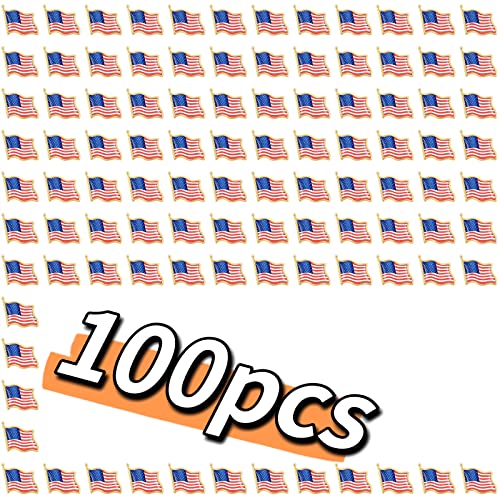 American Flag Waving Lapel Pins United States USA Badge Pin Patriotic Enamel Suit Jacket Lapel Pin (100PCS)