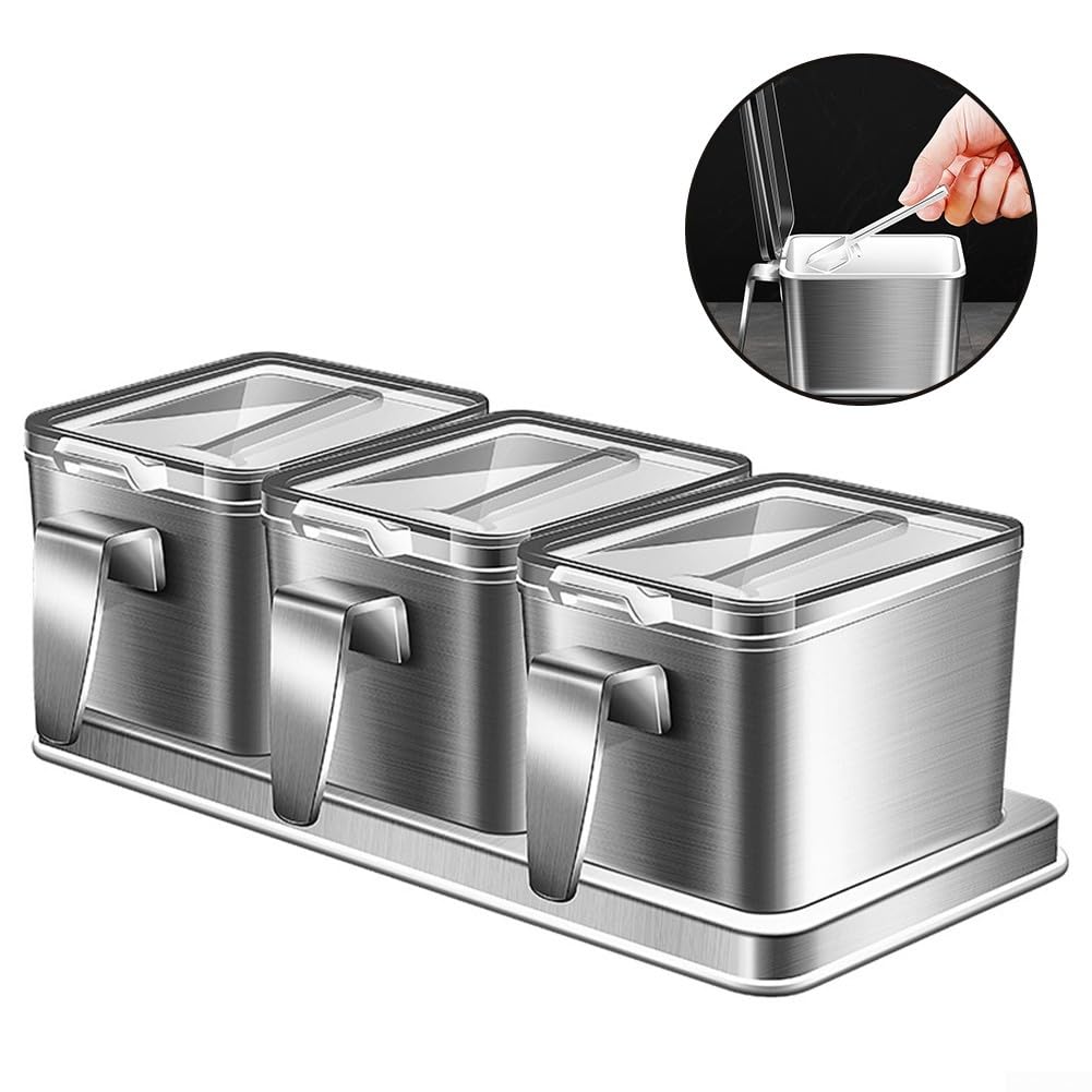 Organizador Armario Cocina para acero Inoxidable para estante Especias 3 Niveles Ajustable para almacenamiento Gabinete 30x12x9cm(three -)