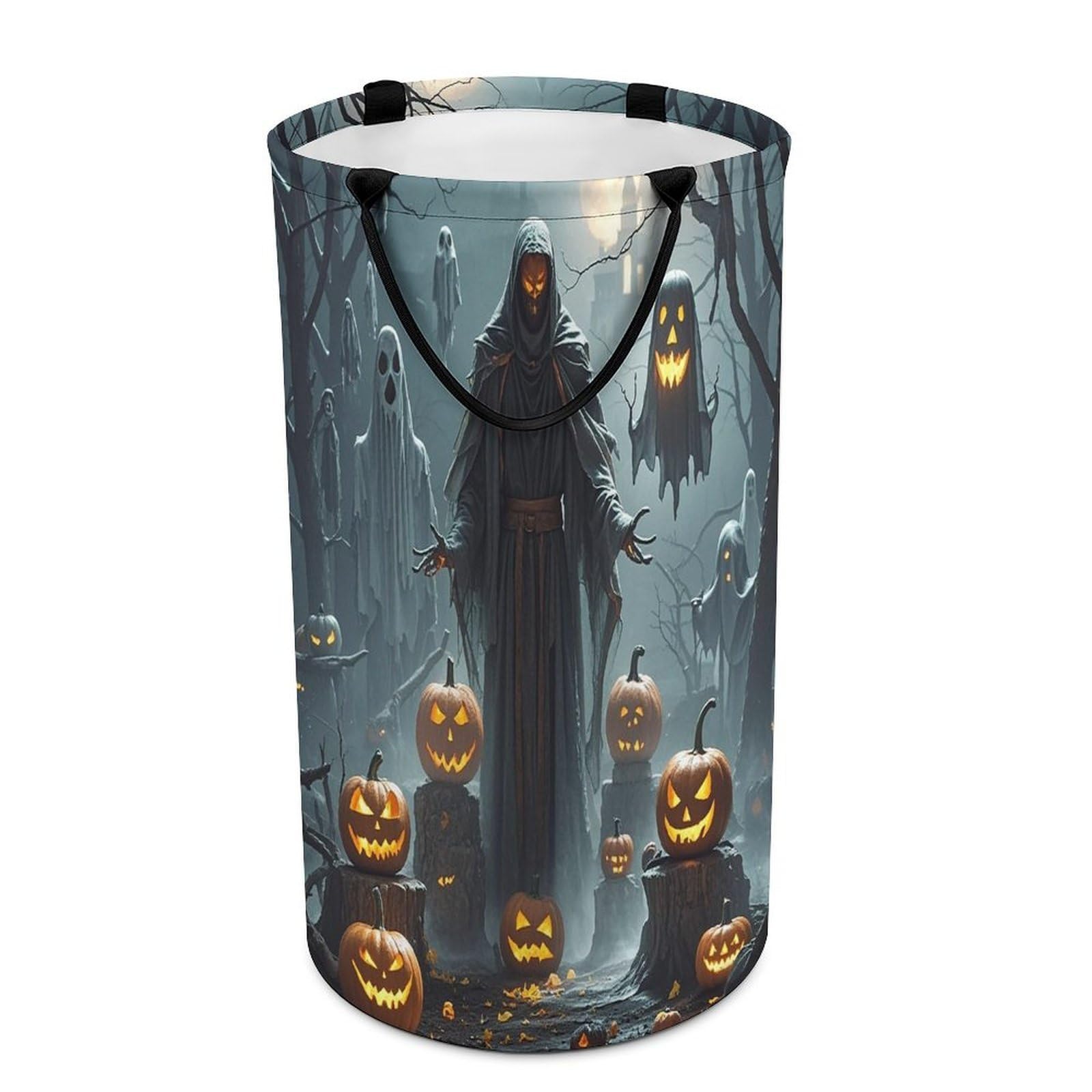 Grim Reaper Laundry Hamper Waterproof Clothes Basket Large Capacity Collapsible Laundry Basket Freestanding Clothes Hamper for Dorm Family Bathroom Decor Storage 86L