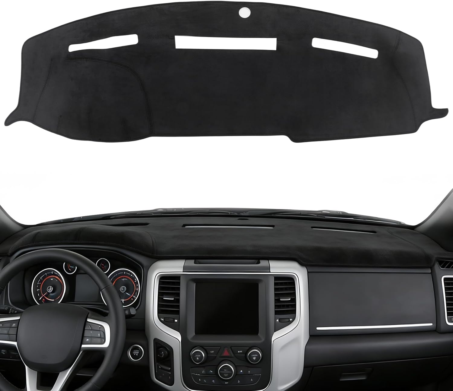 ACLONG Dashboard Cover Mat Fit for Dodge Ram 1500/2500/3500 2010-2018 Flannel Non-Slip Dash Cover, Anti-Glare Sunshade UV Resistant Dashboard Protector Mat Pad