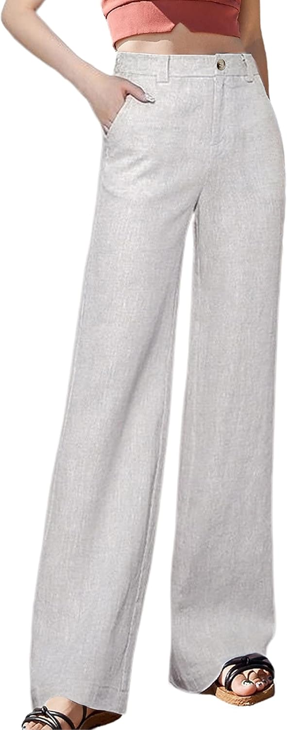 Women's Casual High Waisted Wide Leg Button Up Algeria Ubuy