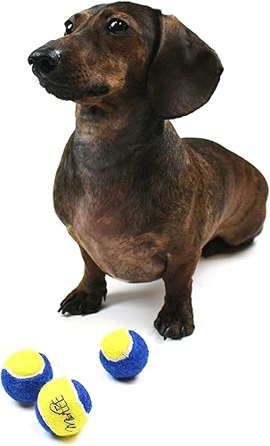 Miniatura 3 de Midlee Pelotas de tenis para perros XS de 1.5 pulgadas, paquete de 12 (azulamarillo, 1.5 pulgadas)