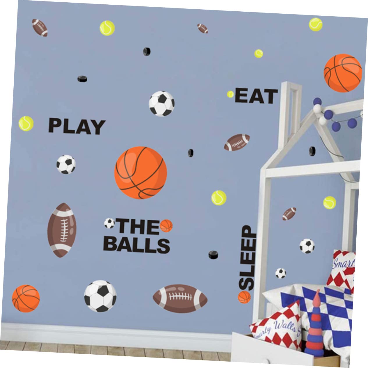 ifundom 4pezzi Adesivi Murali Sportivi Per Camerette Decorazioni Rimovibili Per Calcio e Basket Atmosfera Giocosa Per Ragazzo Ragazza Facili Da Applicare e Rimuovere Creativo Per Decorare
