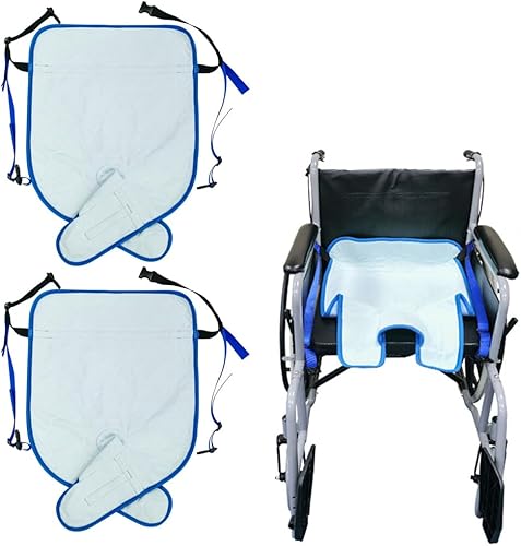 Almohadillas impermeables para cinturón de seguridad para silla de ruedas, 4 capas, suaves, extra grandes, lavables y reutilizables, con dos asas de