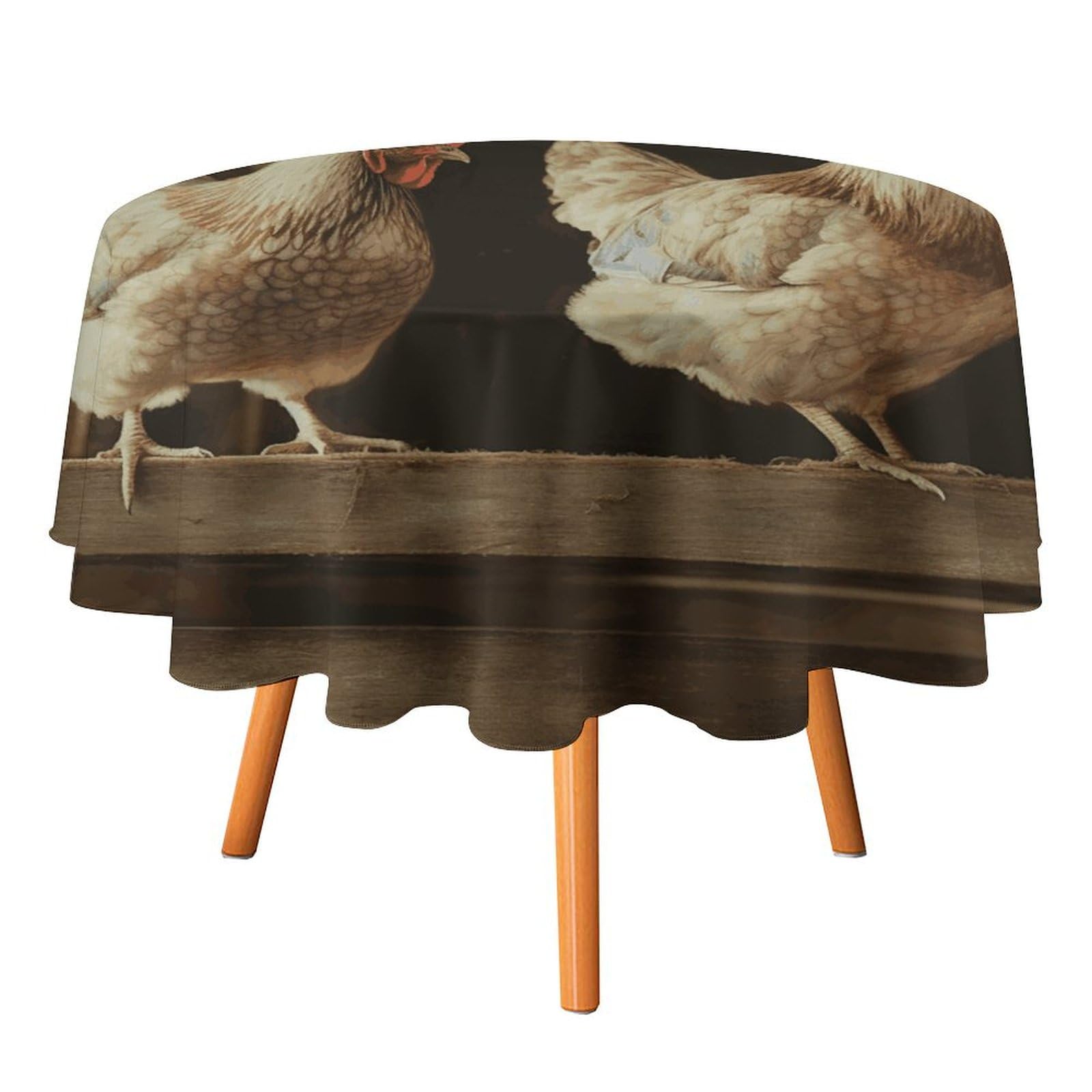 Nappe de Noël ronde 177 cm imprimée pour vos repas de Thanksgiving et pique-niques