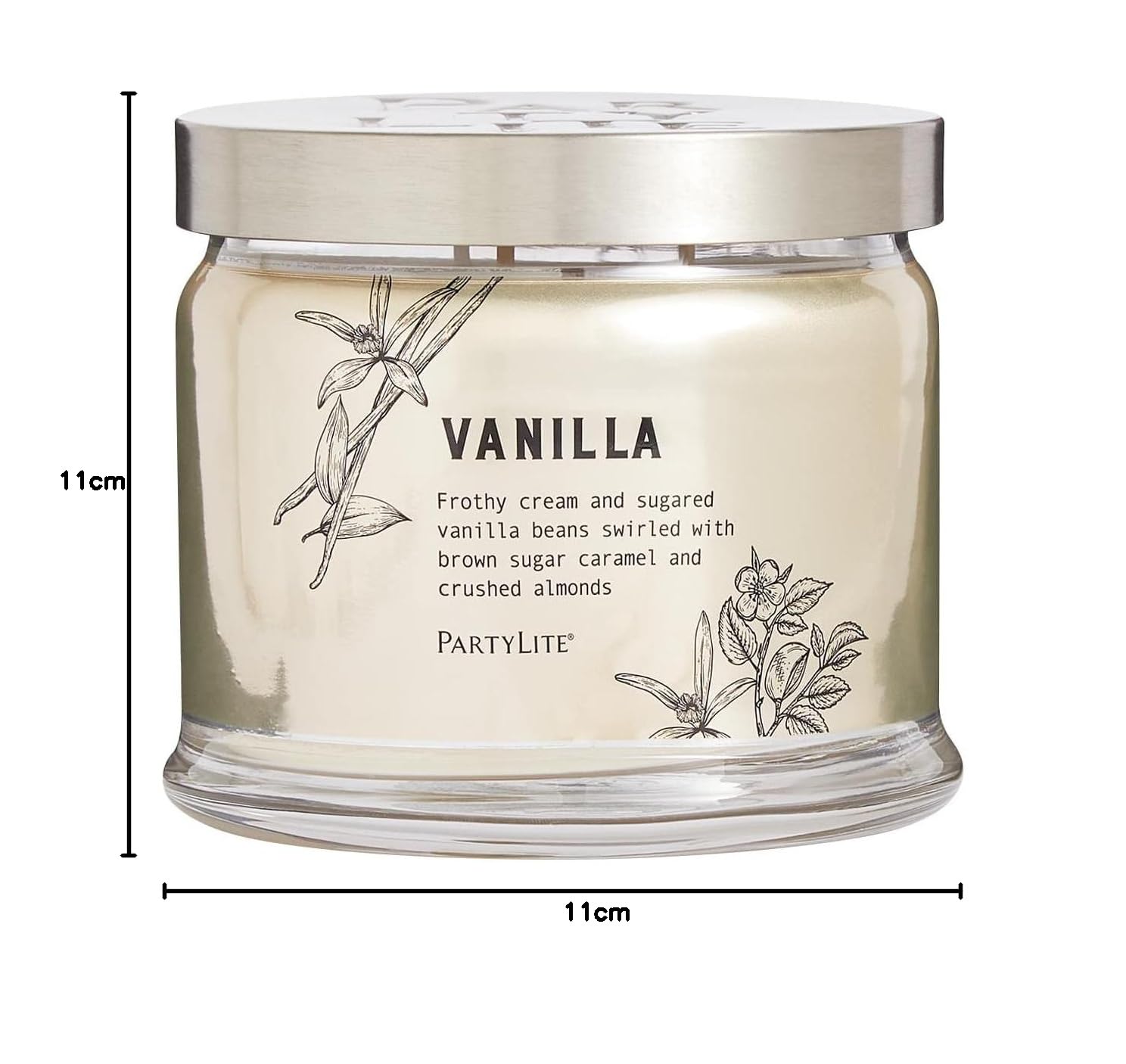 Partylite Vanilla Duftkerze mit 3 Dochten