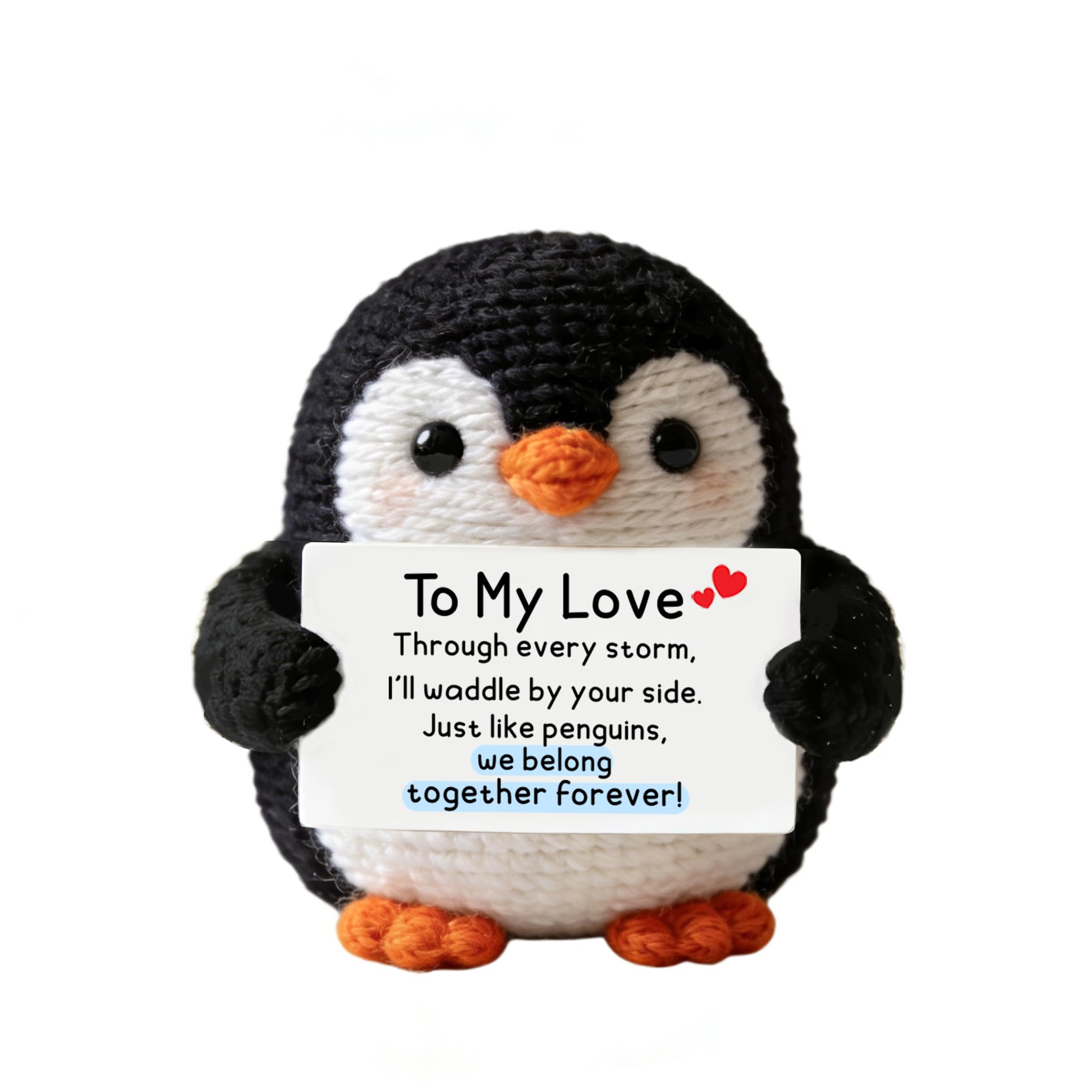 HULALA Romantic Valentines Day Gifts For Him Her Wife Husband Boyfriend Girlfriend Couple Lover Partner Birthday Christmas Anniversary Handmade Crochet Penguin Decoration Ornament