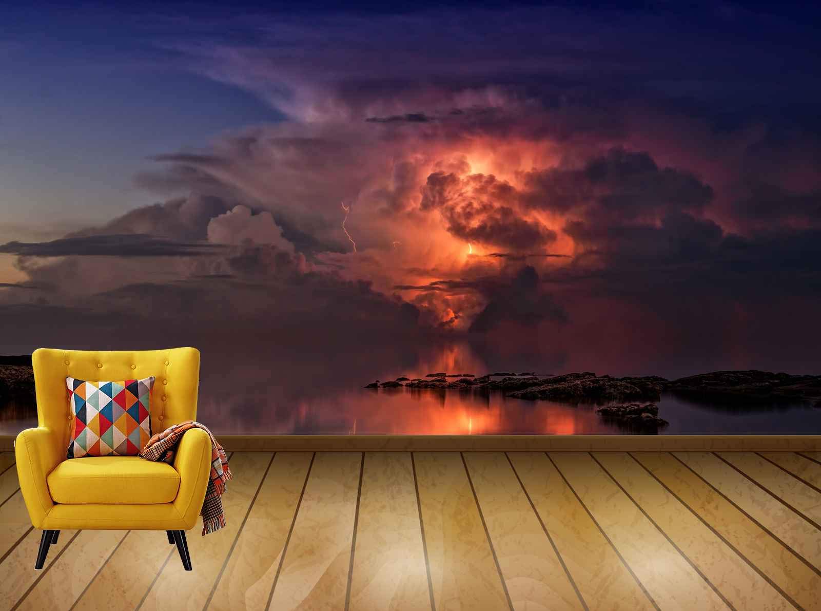 Avikalp Exclusive Awi7761 Thunderstorm Ocean Twilight Clouds