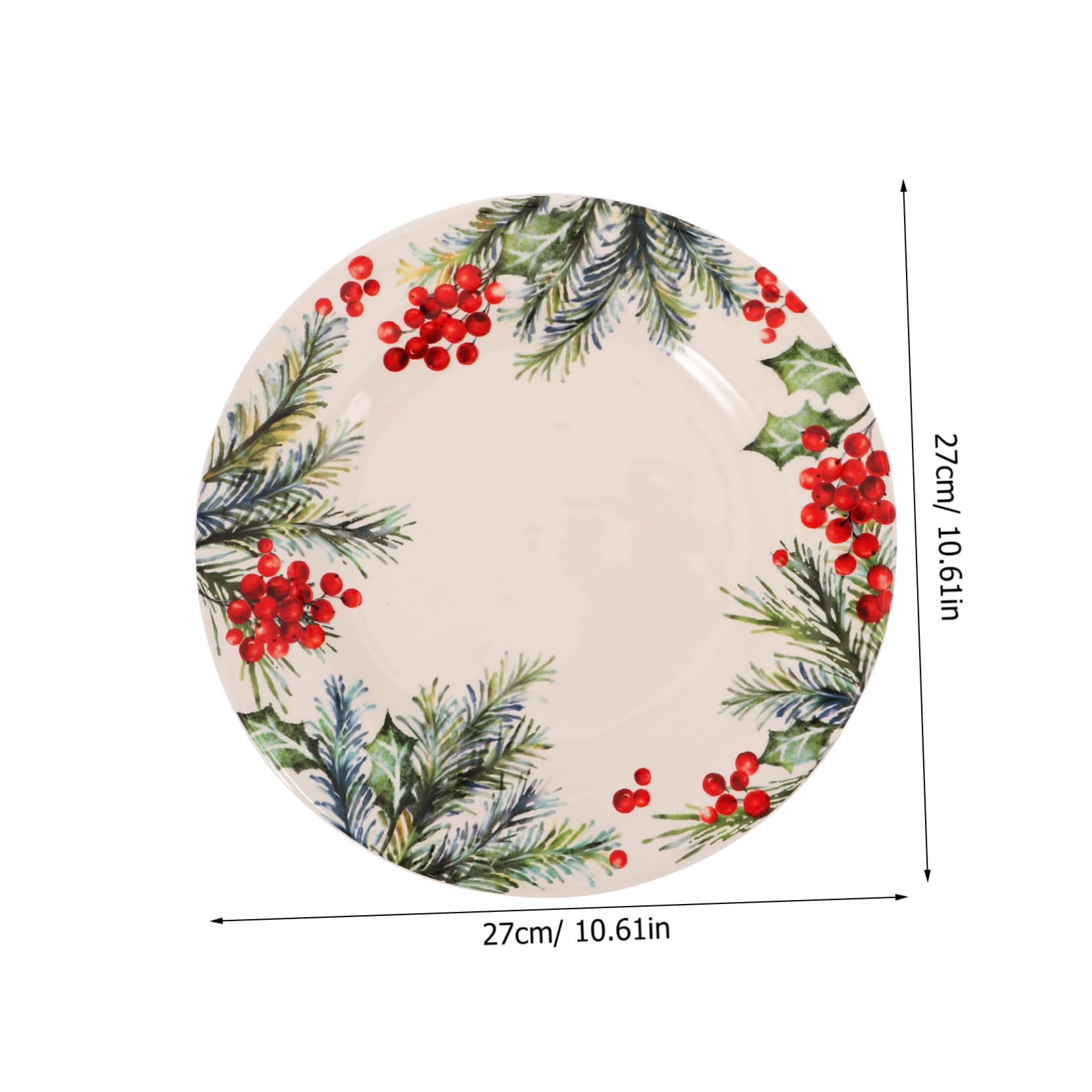 SHOWERORO Plato Cerámico Redondo Para Almacenamiento y Servicio De Comida Decoración Navideña Para y Celebraciones Diseño Navidad