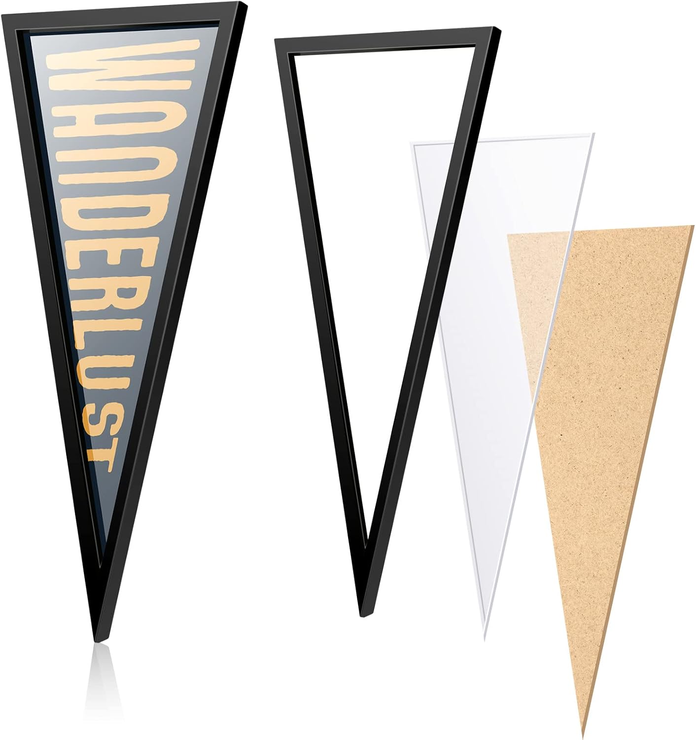 Pennant Frame Wood Flag Frame for 12 x 28 Inch Pennants Display Pennant Holder 1 Inch Team Flag