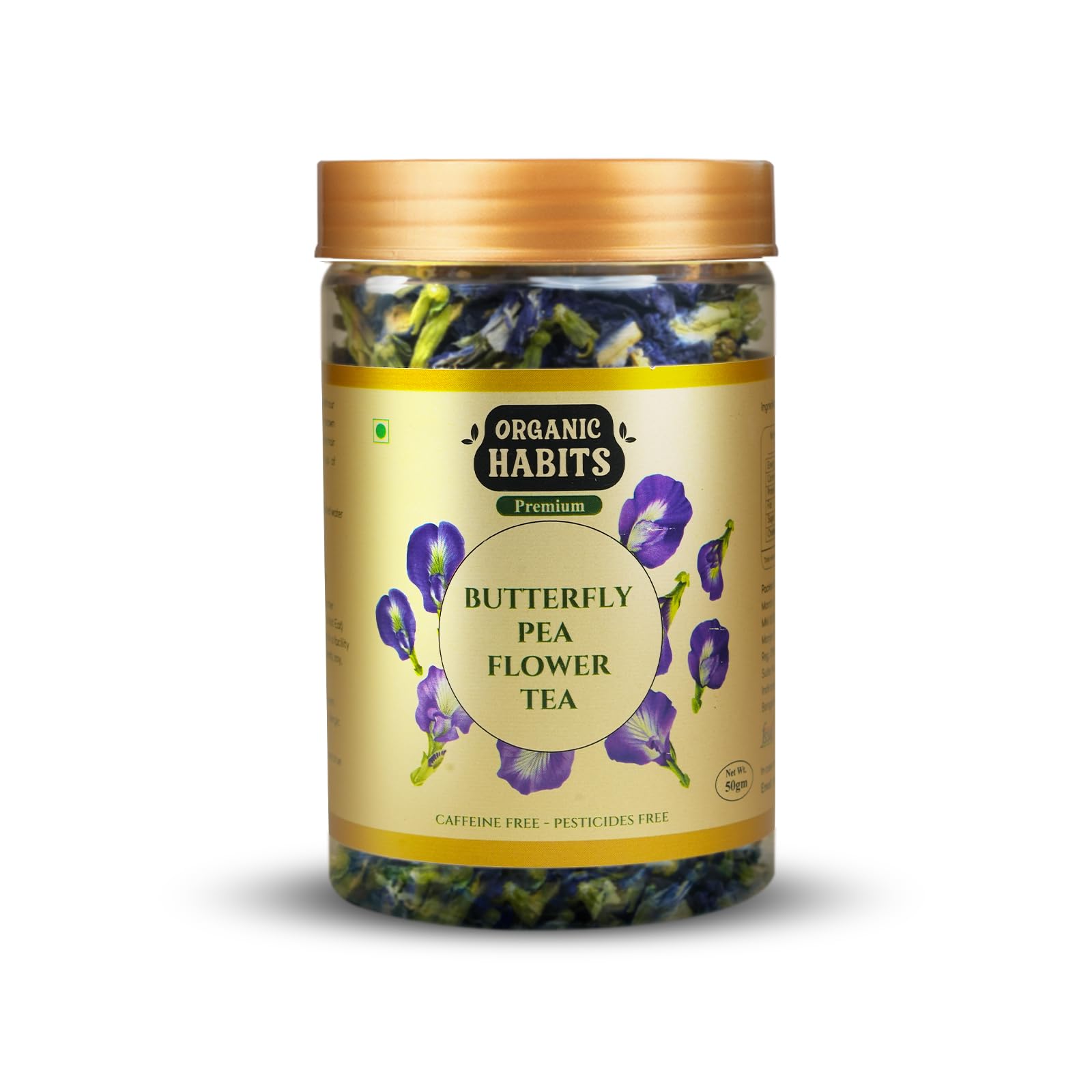 Organic Habits Blue Butterfly Pea Flower Tea 50gm | Aparajita Herbal Tea | ANTI-OXIDANT RICH | Caffeine Free, Flower Based Herbal Tea (B0DHL55RQV) Amazon Price History, Amazon Price Tracker