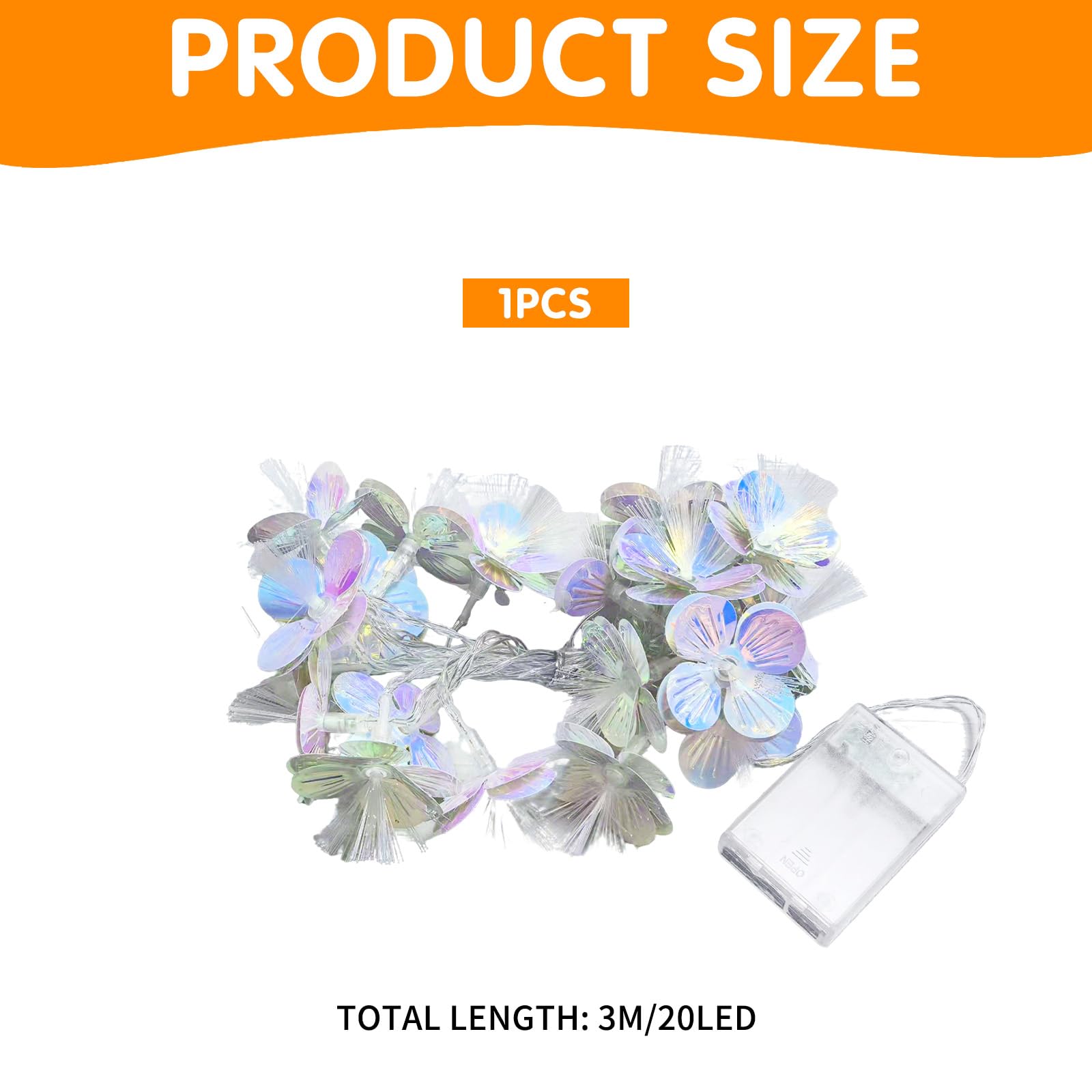 DAZZTIME Ghirlanda di Fiori a LED in Fibra Ottica,20 LED Catena Luminosa 3m,Ghirlanda di Fiori Artificiali in Fibra Ottica,Luci Decorative,per Tavolo,Matrimoni,Natale,Decorazione Primaverile - 2