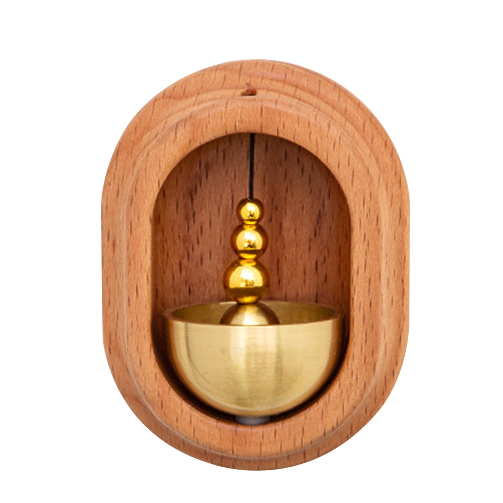 Décoration de porte d'entrée avec cloche de magasin en bois et laiton