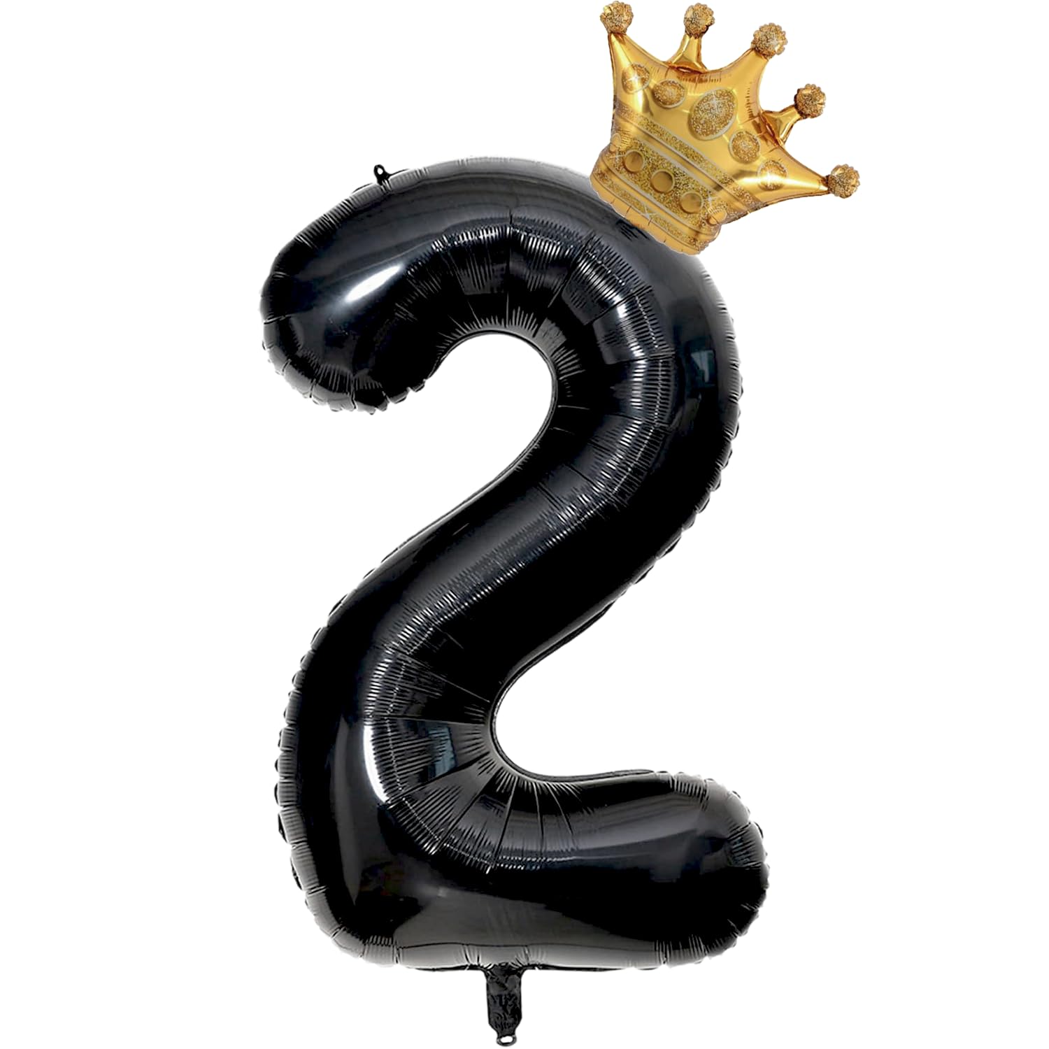 Black 2 Balloon Number, 40 inch Big 2nd Birthday Balloon for Black Theme Birthday Supplies Anniversary, Two Cool Birthday Party Decorationsfor Boys Girls Kids