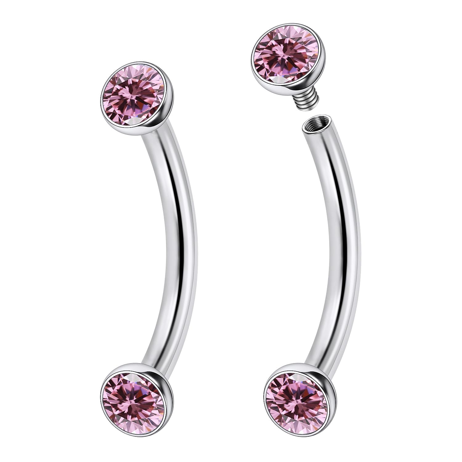 Jenxnjsjo F136 Titanium 16g 6/8/10mm Eyebrow/Rook/Snug/Vertical-Labret/VCH/Snake-Eyes/Anti-Tragus/Christina/Daith/Belly-Button/Bridge/Hood/Surface