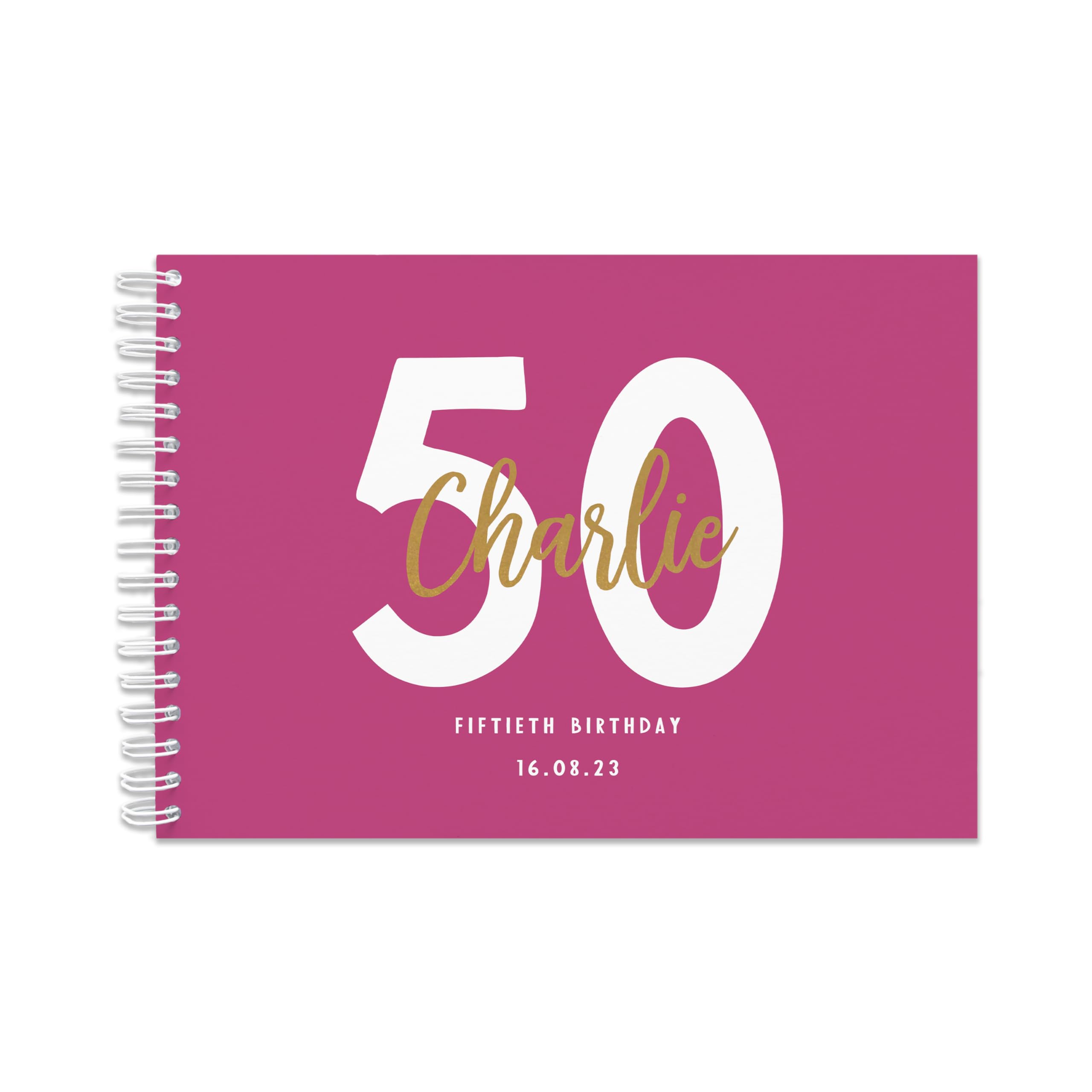 Personalised birthday guestbook | signing birthday guest book scrapbook notebook memories | 30th 40th 50th 60th 70th 80th 90th birthday sign in birthday party decor (A4 Paperback Cerise)