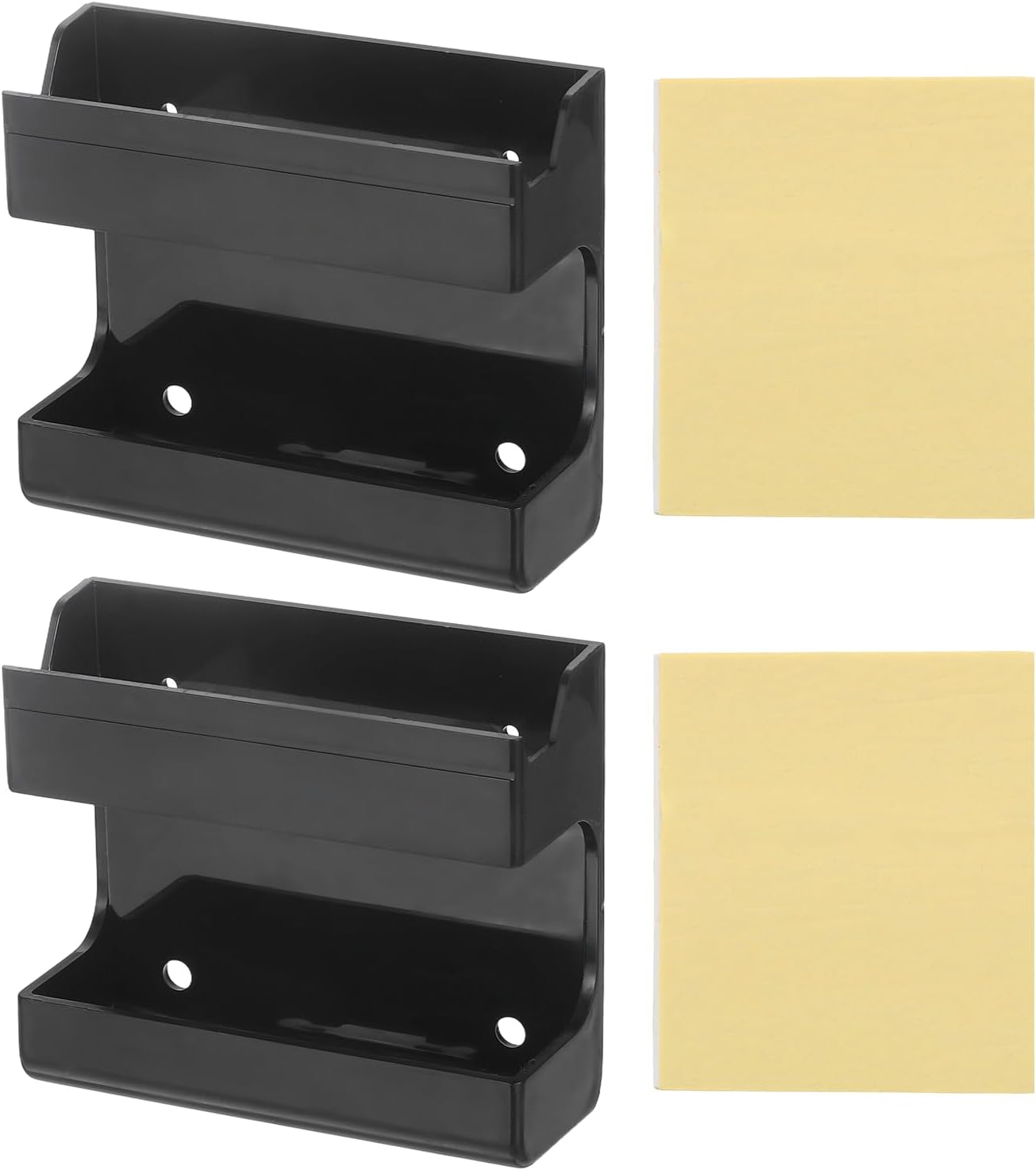 sourcing map 2Pcs Remote Control Holder Wall Mount, Self Adhesive Universal TV AC Remote Organizer Box Air Conditioner Media Player Controller Holder for Home/Office/School, Black