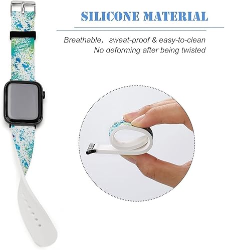 Vista 153 de Correa de reloj de silicona suave compatible con Iwatch Correa deportiva para hombres/unisex/jóvenes compatible con Iwatch Series