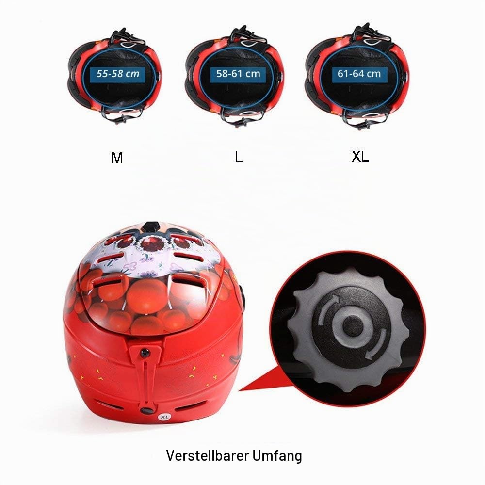 2-in-1-Visier Ski Snowboardhelm Abnehmbare Schneemaske Anti-Fog Anti-UV-Schutzbrille Integriertes Schutzschild Geringes Gewicht Erwachsene Männer/Frauen 5 Farben Optional (M/L/XL)