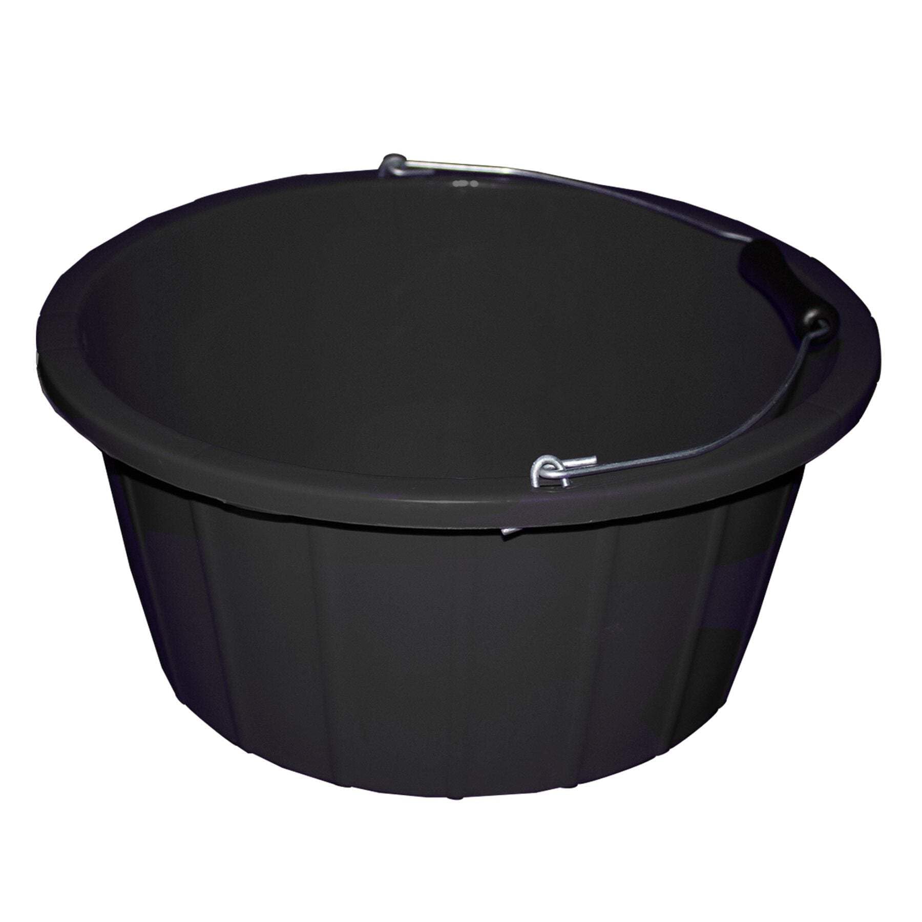 Red Gorilla Black Premium Shallow Bucket for Home Garden Stable or Builders Bucket With Metal Handle Heavy Duty 15 Litres Capacity
