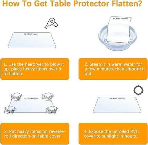 Miniatura 8 de Protector de mesa de comedor de plástico transparente para mesa de comedor, mantel de mesa, muebles de madera de café, extremo lateral, tela de