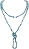 Firstmeet Fashion Beads Rope Knot Long Beaded Necklace Versatile 60 Strand Costume Jewelry for Women